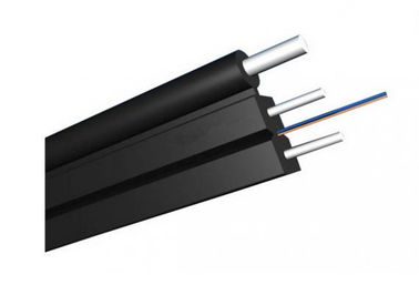 Qualität  Black LSZH Sheath 1 Core Indoor Digital Fibre Optic Cable With Steel Wire FRP Strengthen FTTH Fabrik