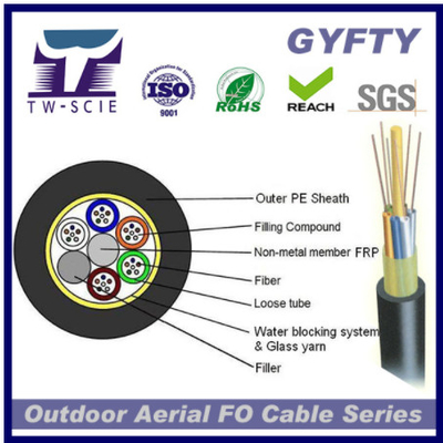 2-144 spinnen Kern-Glas gepanzerten Lichtwellenleiter, GYFTY-FS Faser-Optiknetz-Kabel