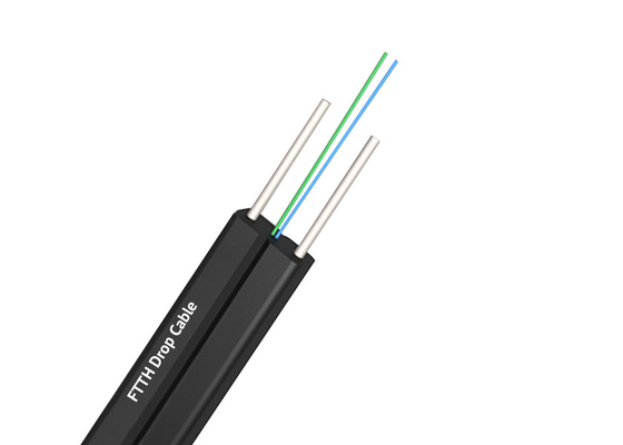 Hot Dip Galvanized FTTH Drop Kabel mit individueller Form PE PVC LSZH HDPE Jacket 0,45mm Stahl