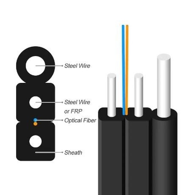 FTTH Indoor Outdoor GJYXCH Glasfaser-Drop-Kabel FRP/Stahl