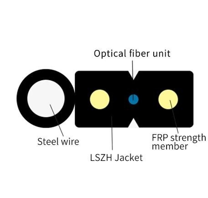 Flexible 2 6 Core G657 A1 G 657a1 Selbsttragende FTTH Glasfaserkabel