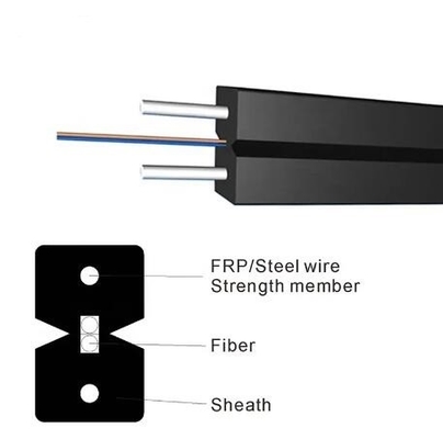 Außen 1 Kern 2 Kern 4 Kern Stahldraht Drop Glasfaserkabel für FTTH