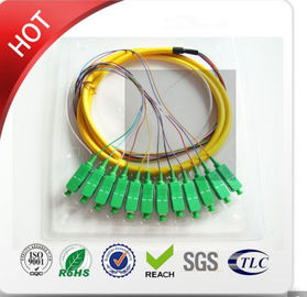 Om3 12core Mini Breakout Cable 3m Zopf-G LC/PC in mehreren Betriebsarten gelber materieller Durchmesser 2.0mm PVCs
