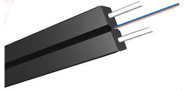 Schwarze Glasfaser LSZH-Hüllen-FTTH im Computernetzwerk mit 2*0.45mm Stahldraht-Stärke-Mitglied