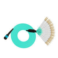 1-teilige MPO-LC 24 Faser-Optikverbindungskabel-Kabel 3M Multimode Connector Kern-MPO OM3