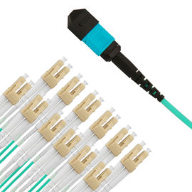 1-teilige MPO-LC 24 Faser-Optikverbindungskabel-Kabel 3M Multimode Connector Kern-MPO OM3