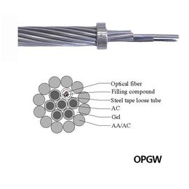 24 Kern OPGW zusammengesetztes obenliegendes rostfreies optisches Kabel steelFiber gute Qualität Erdung ACS OPGW
