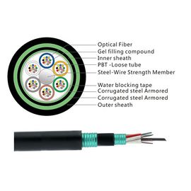 Faser-gepanzertes fiberoptisches Kabel-G652D 12 feuchtigkeitsbeständiges