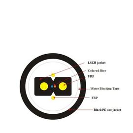 Schmetterling-förmiger Lichtwellenleiter FTTH GJYXFH Simplexbogen-Art G657A1-Lamelle-Faser-Optikkern 2
