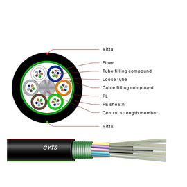 144 Kernlockerrohr-Strahl-GYTS-Außenantenne und -Kanal SM-Faseroptikkabel