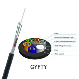 All-Dielektrische Loose Tube FRP 12 Kern Glasfaserkabel GYFTY mit Aramidgarne PE/LSZH Außenhülle