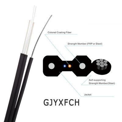 2-adriges G657A1-Glasfaser-GJYXCH-GJYXFCH-FTTH-Drop-Kabel für den Außenbereich