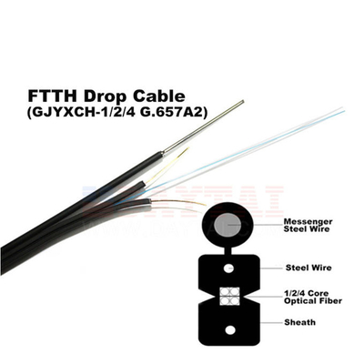 Kern-Monomode--Abbildung 8 GJYXCH FTTH selbsttragendes des Transceiverkabel-1/2/4 im Freien